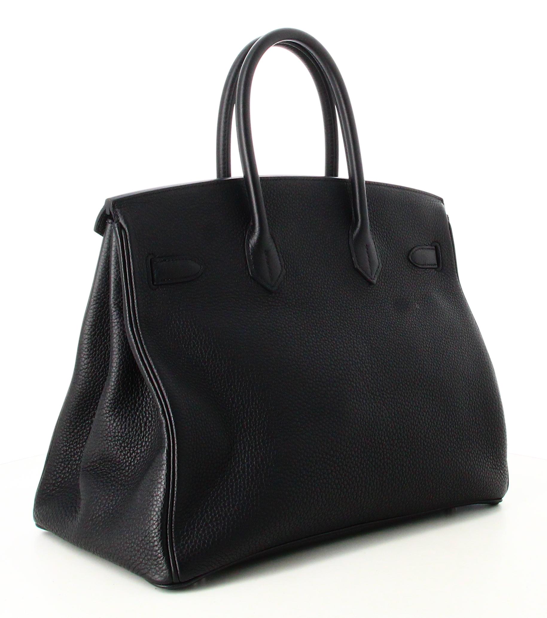 Hermes Black Leather Togo Birkin Bag 35 2
