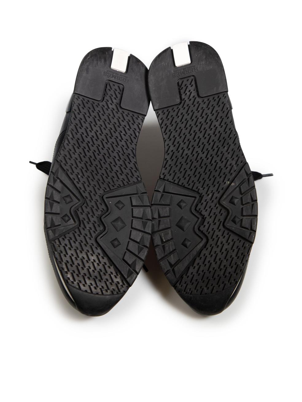 Hermès Trail Lace Up Trainers en cuir noir Taille IT 38.5 Pour femmes en vente