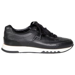 Hermès Black Leather Trail Trainers Size IT 38