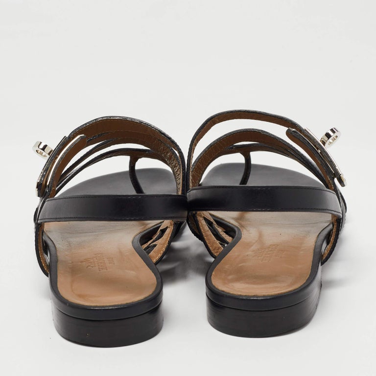 HERMES leather Transat Kelly Sandals multicolor 37