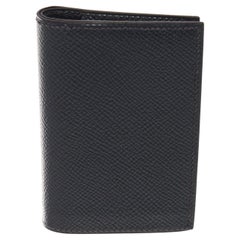 Hermes Black Leather Two Fold Card Case