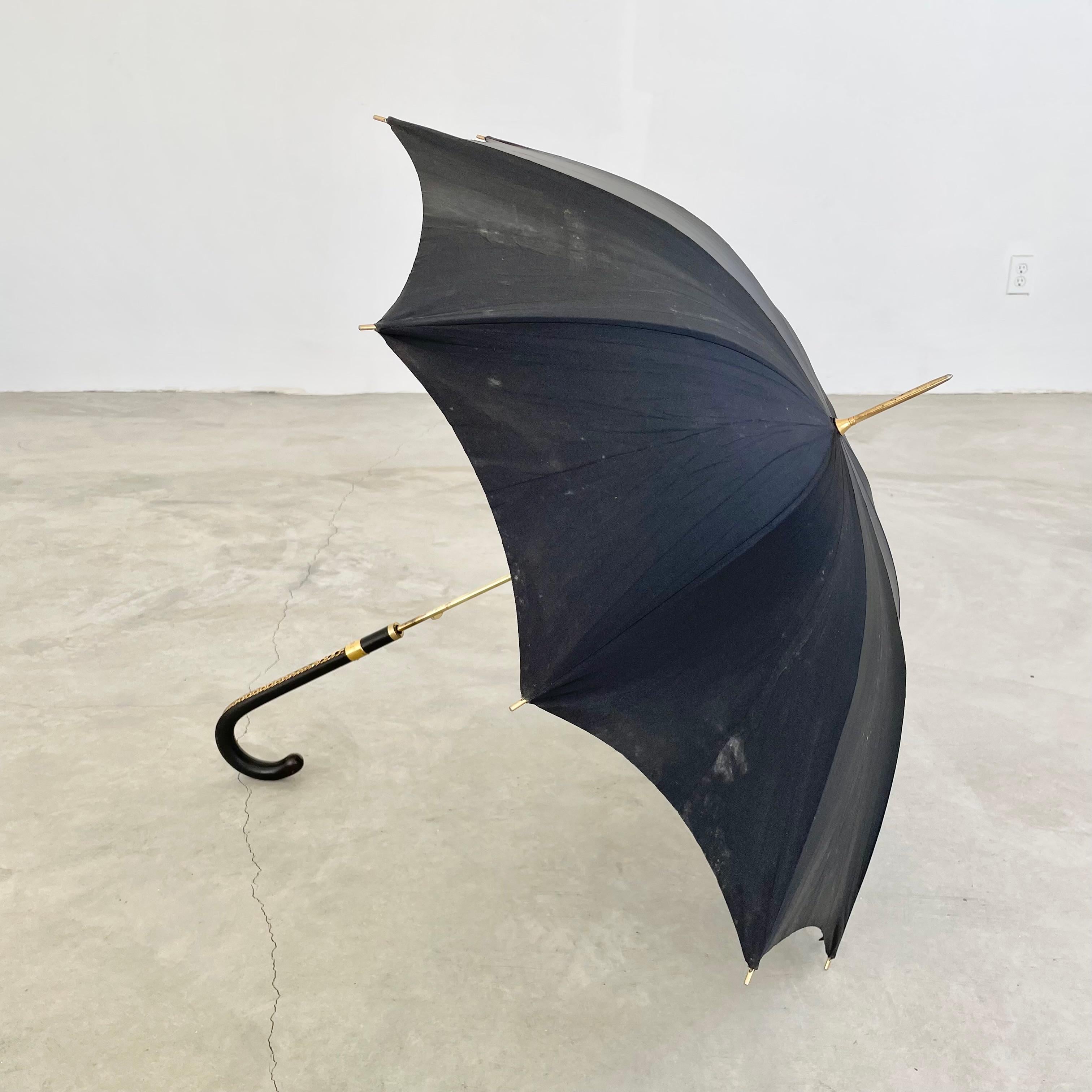 Hermès Black Leather Umbrella 5
