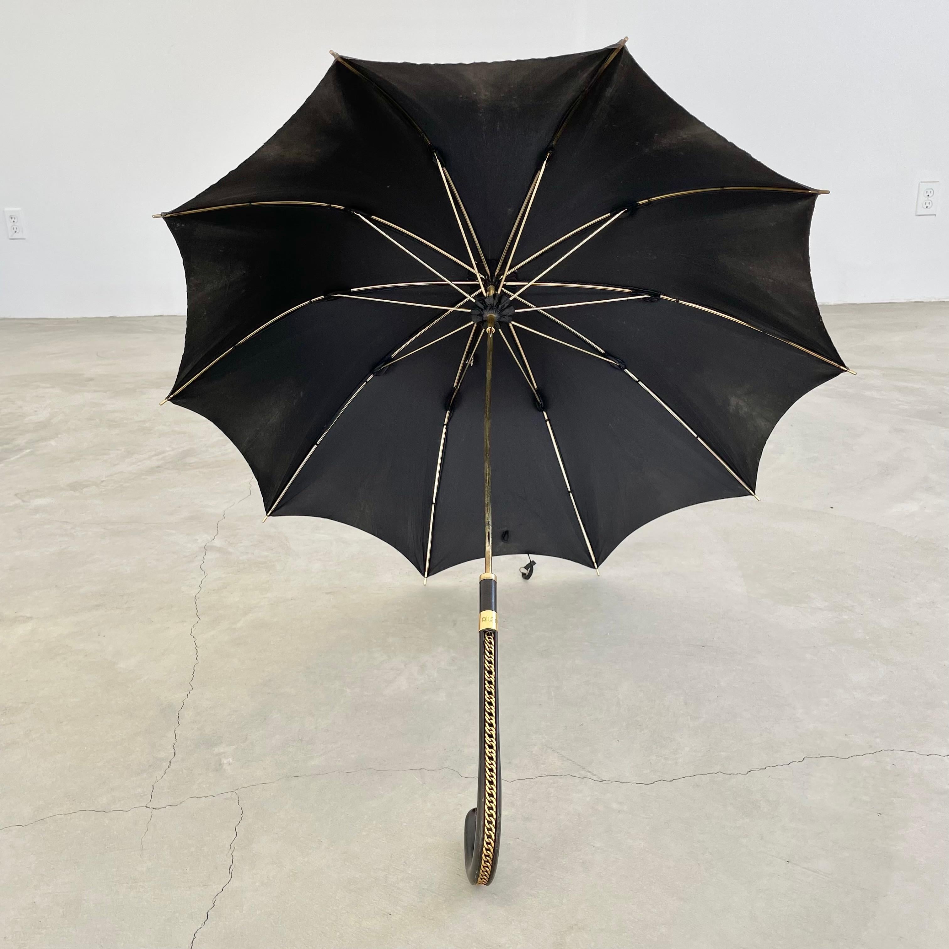 Hermès Black Leather Umbrella 6