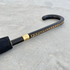 Hermès Black Leather Umbrella