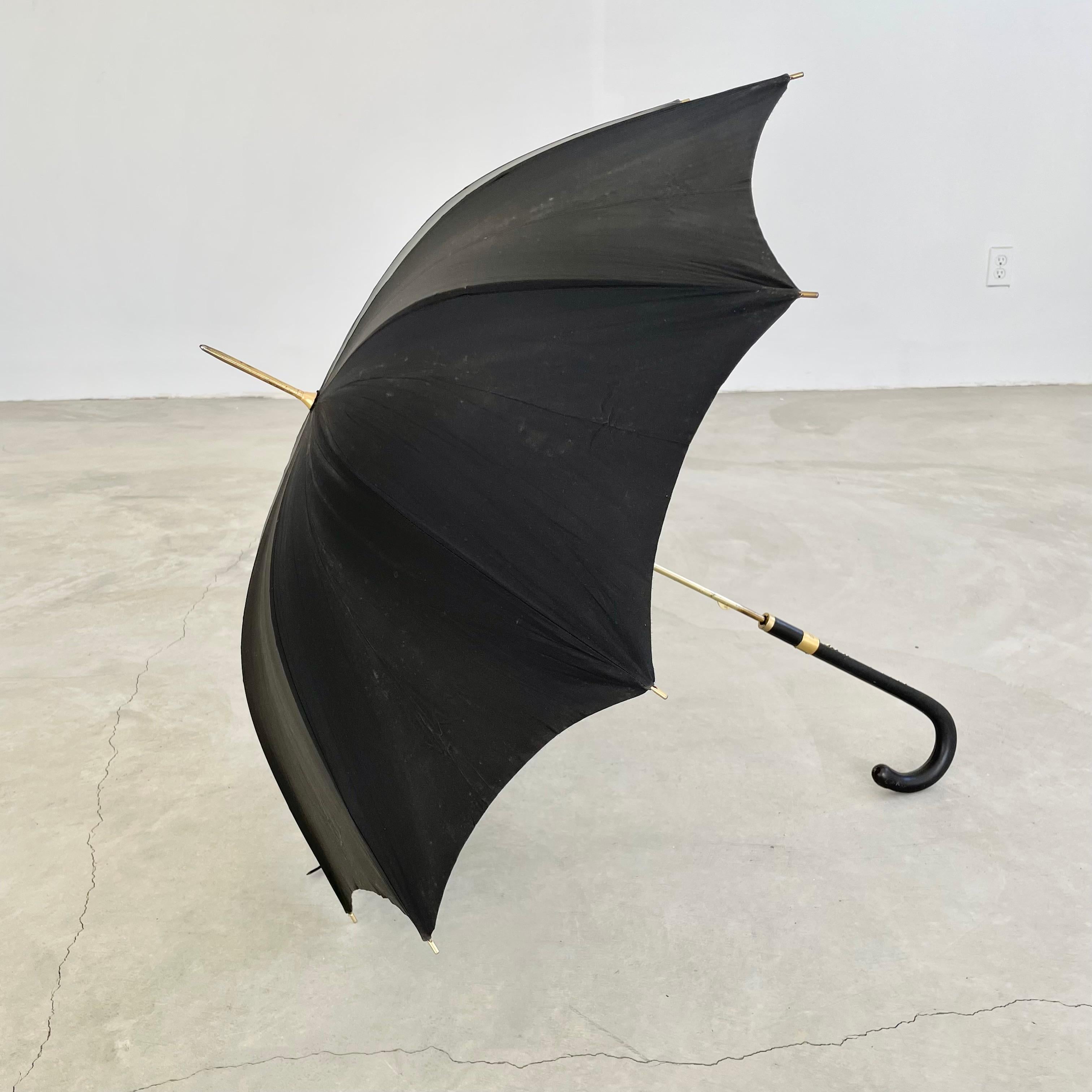 Late 20th Century Hermès Black Leather Umbrella
