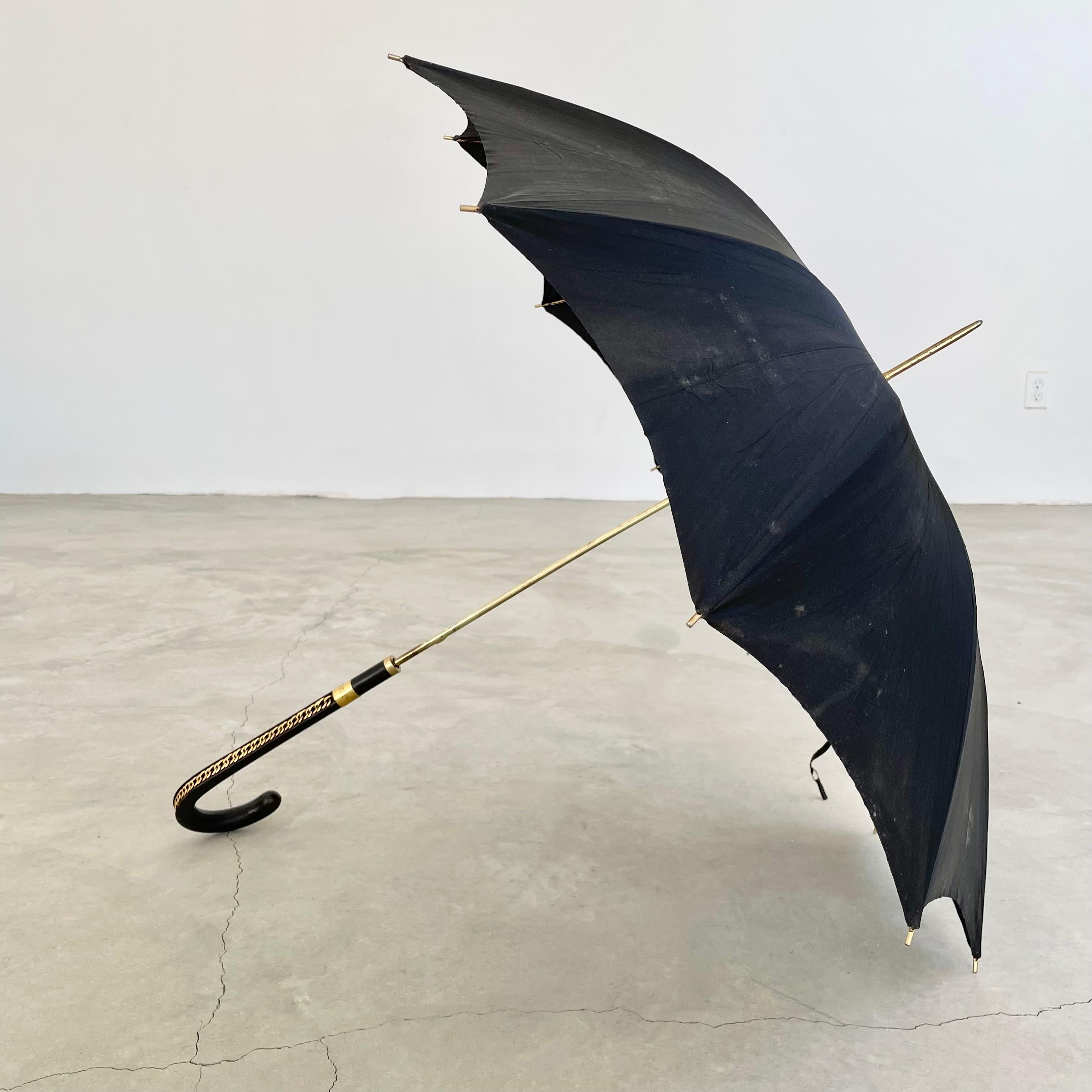Hermès Black Leather Umbrella 1