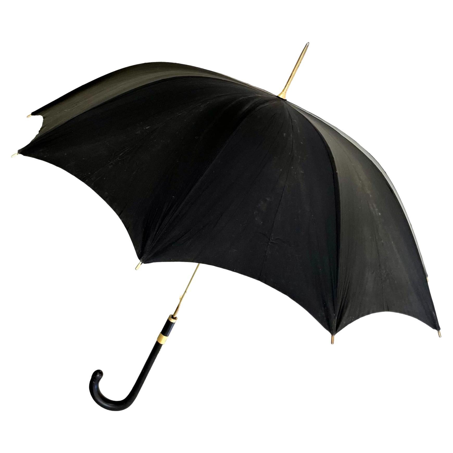 Hermès Black Leather Umbrella