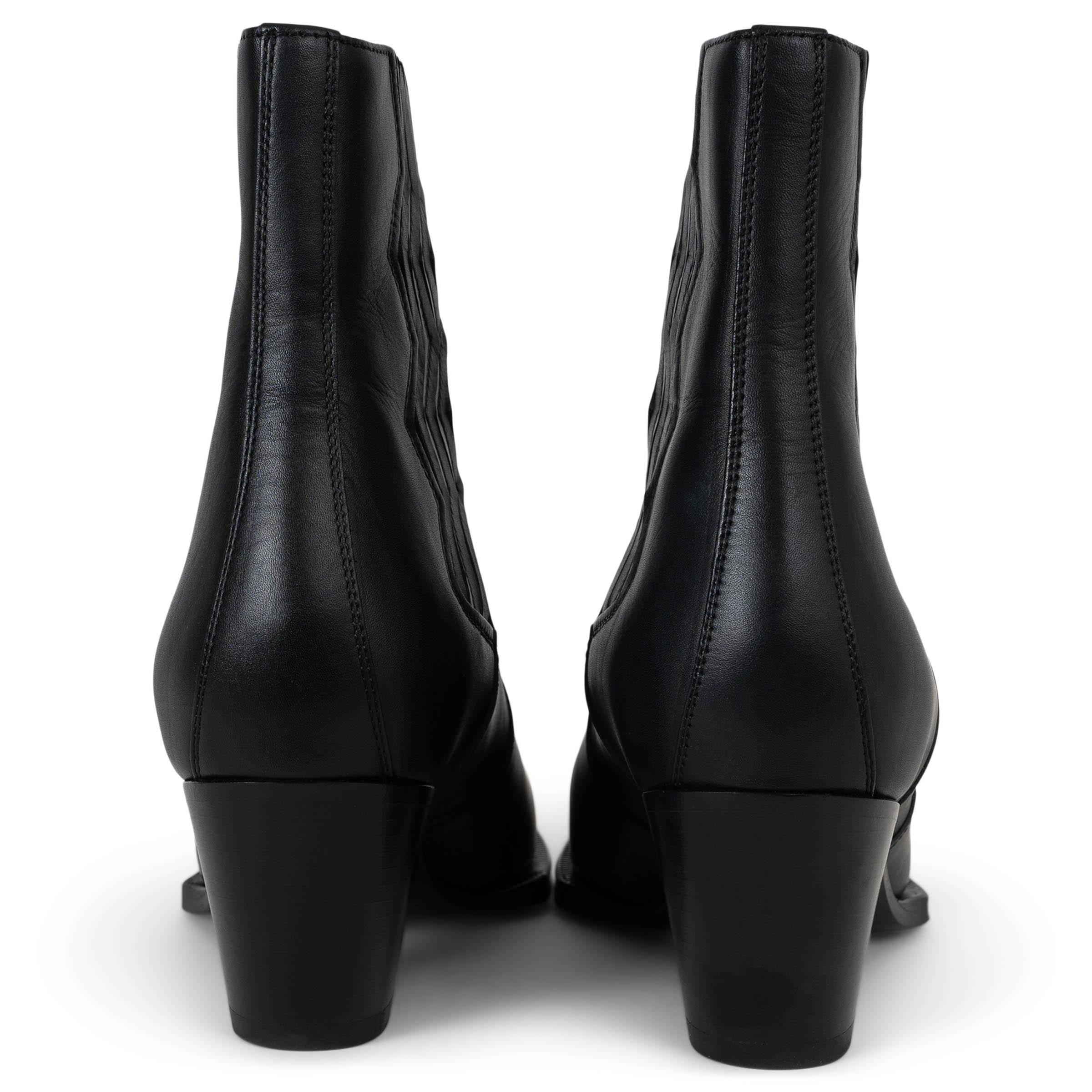 HERMES pelle nera Vega COWBOY Stivaletti Scarpe 37,5 In condizioni ottime in vendita a Zürich, CH