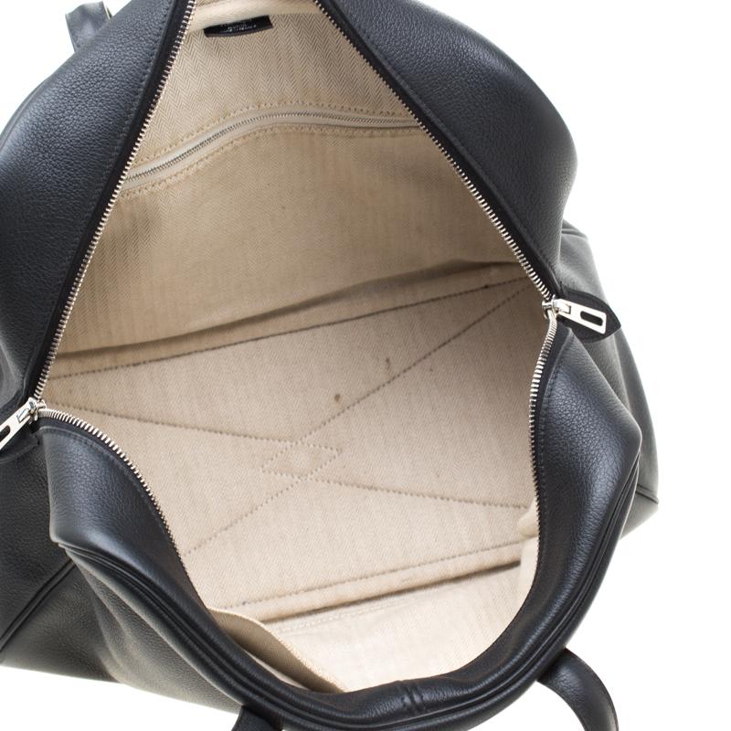 Hermes Black Leather Victoria II Fourre Tout 35 Bag 3