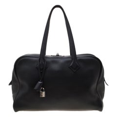Borsa Hermes Victoria II Fourre Tout 35 in pelle nera