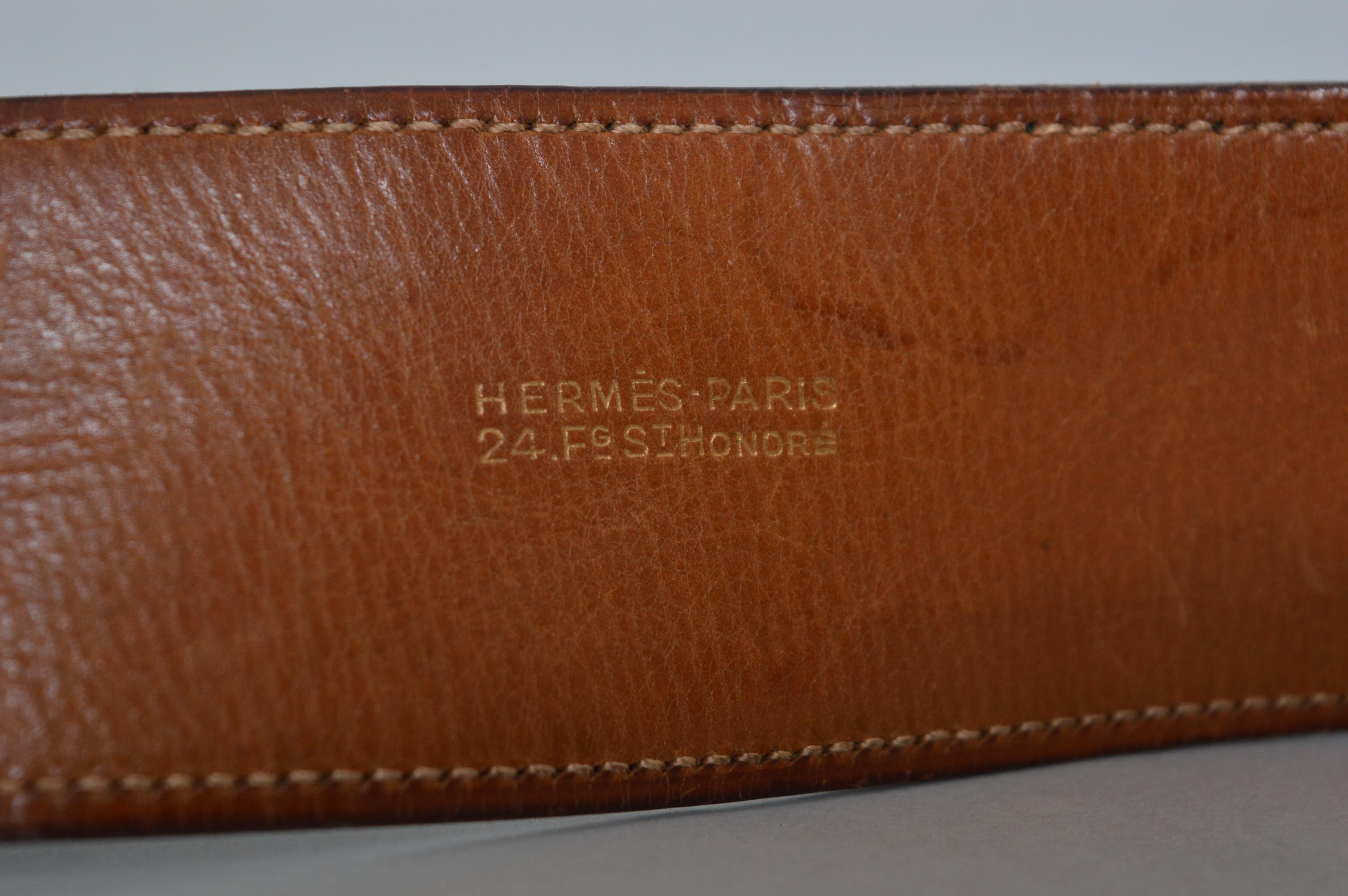 Hermès Black leather waist belt with decorative Gold square detail For Sale 3
