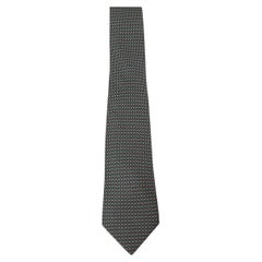 HERMES black & lime silk twill 5504 H EN OMBRE Tie
