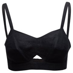 Hermes  Schwarze Leinenbralette in Schwarz