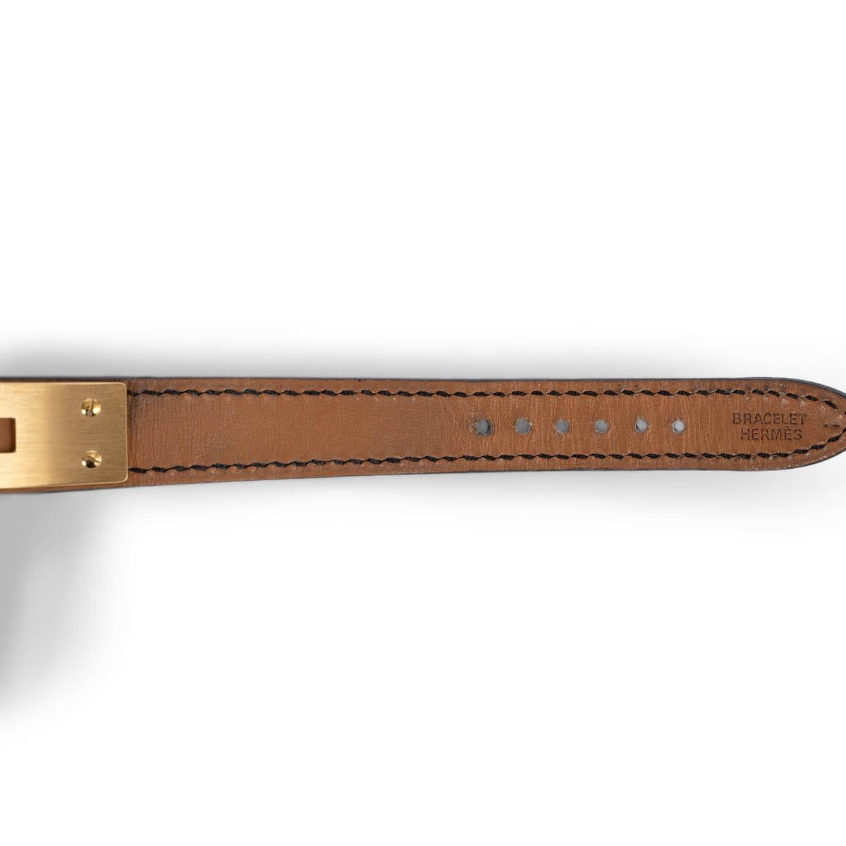 Hermes black lizard 1996 KELLY 19MM Watch Gold 2