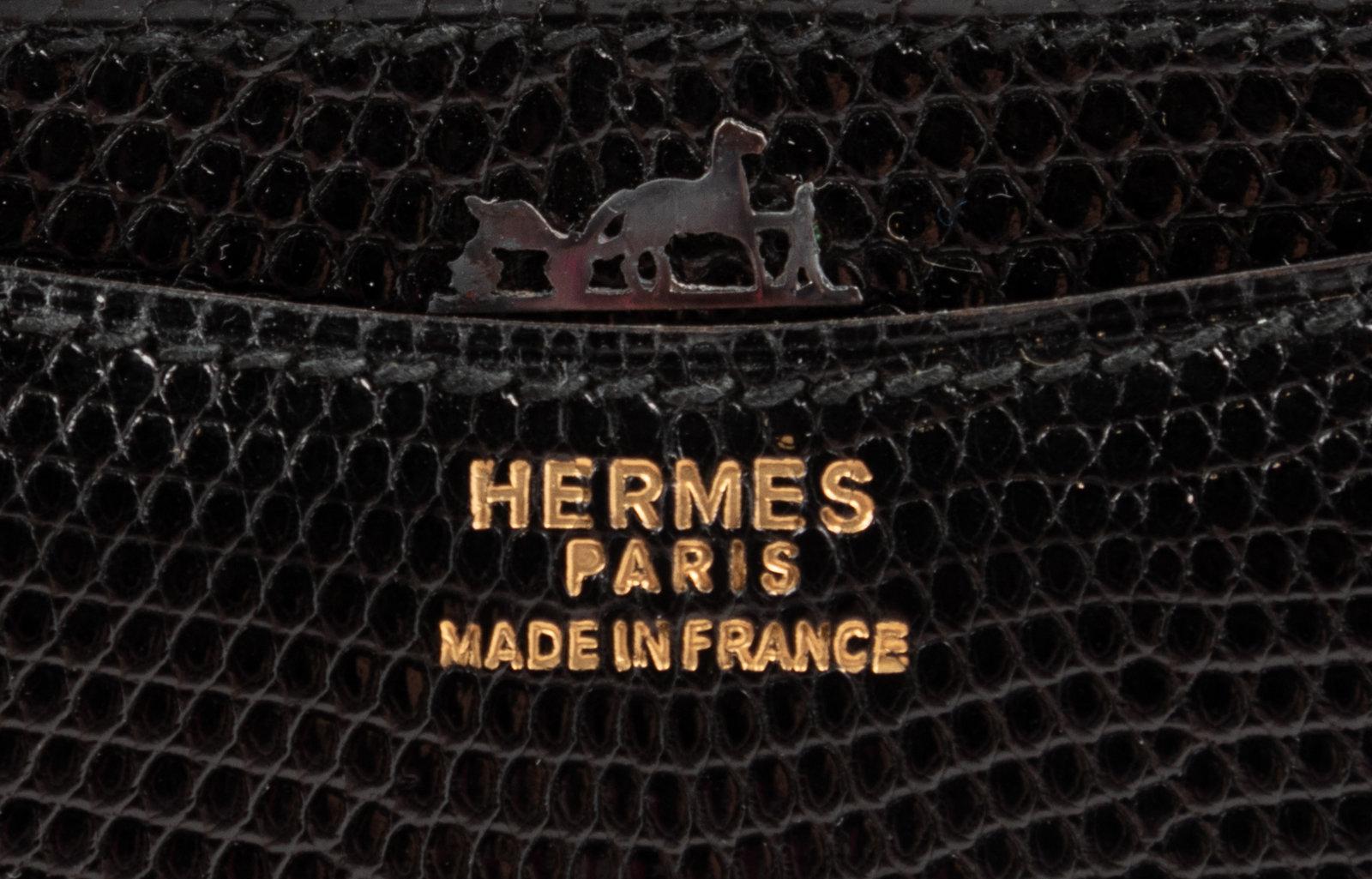 Women's or Men's  Hermès Black Lizard Alcazar Top Handle Shoulder Bag, 1980.