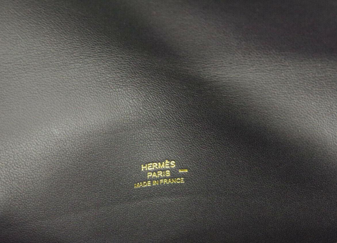 Hermes Black Lizard Exotic Leather Envelope Evening Clutch Bag in Box 1