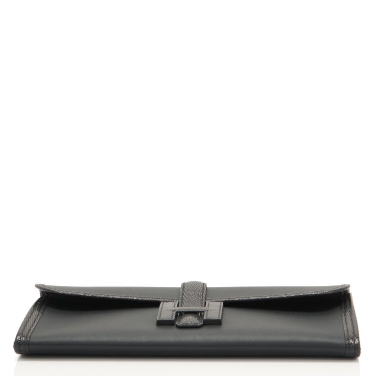 Hermes Black Jige Elan 29cm Clutch Swift Leather Bag Unisex - Chicjoy