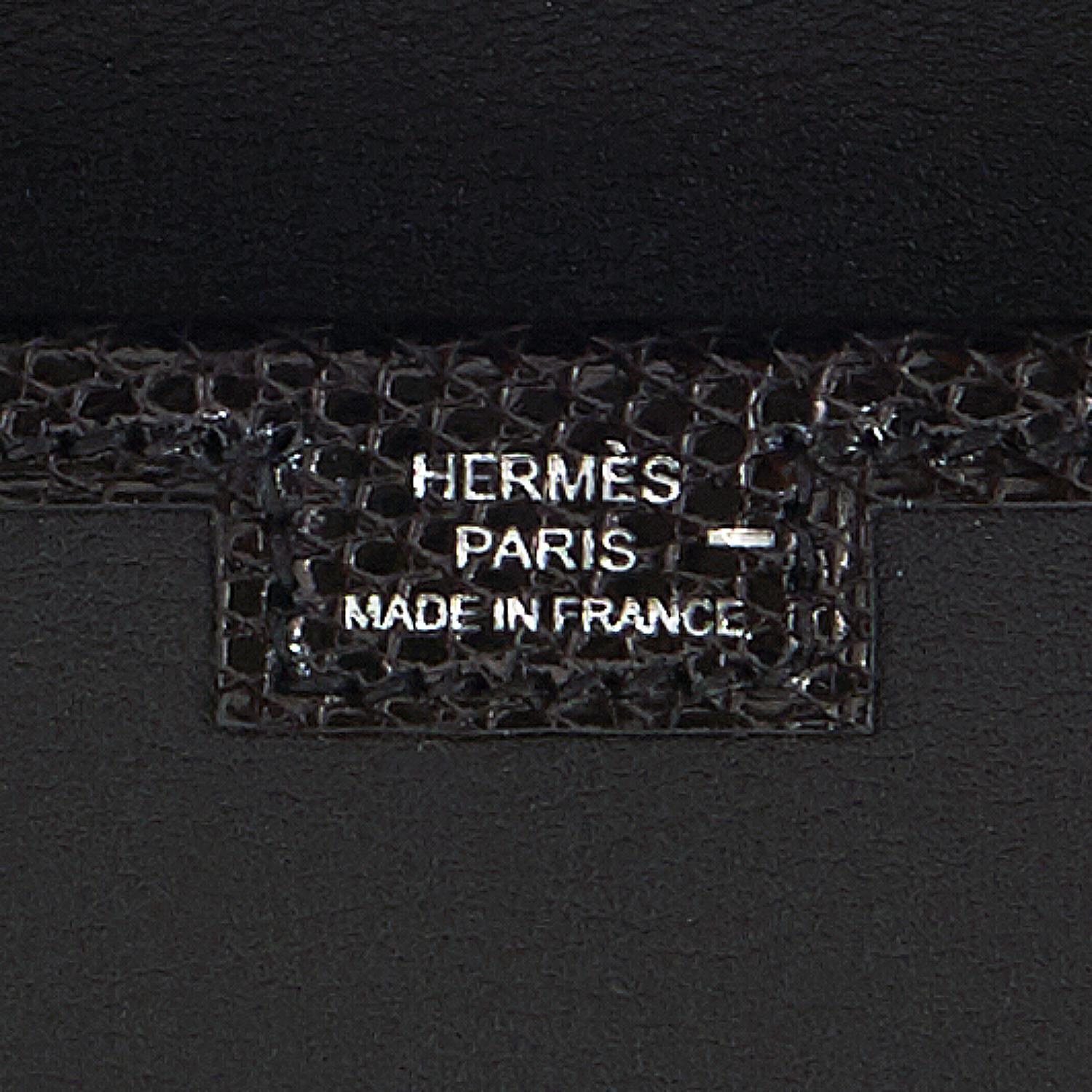 Hermes Black Lizard Swift Jige Elan 29cm Clutch Bag  1