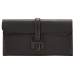 Hermes Black Lizard Swift Jige Elan 29cm Clutch Bag