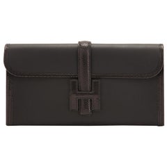 Hermès - Pochette Swift Jige Elan 29 cm en lézard noir 