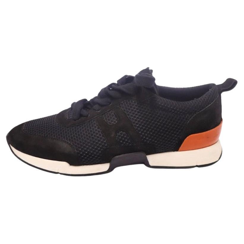 Hermes Black Low Top Sneakers Size EU 37.5 For Sale