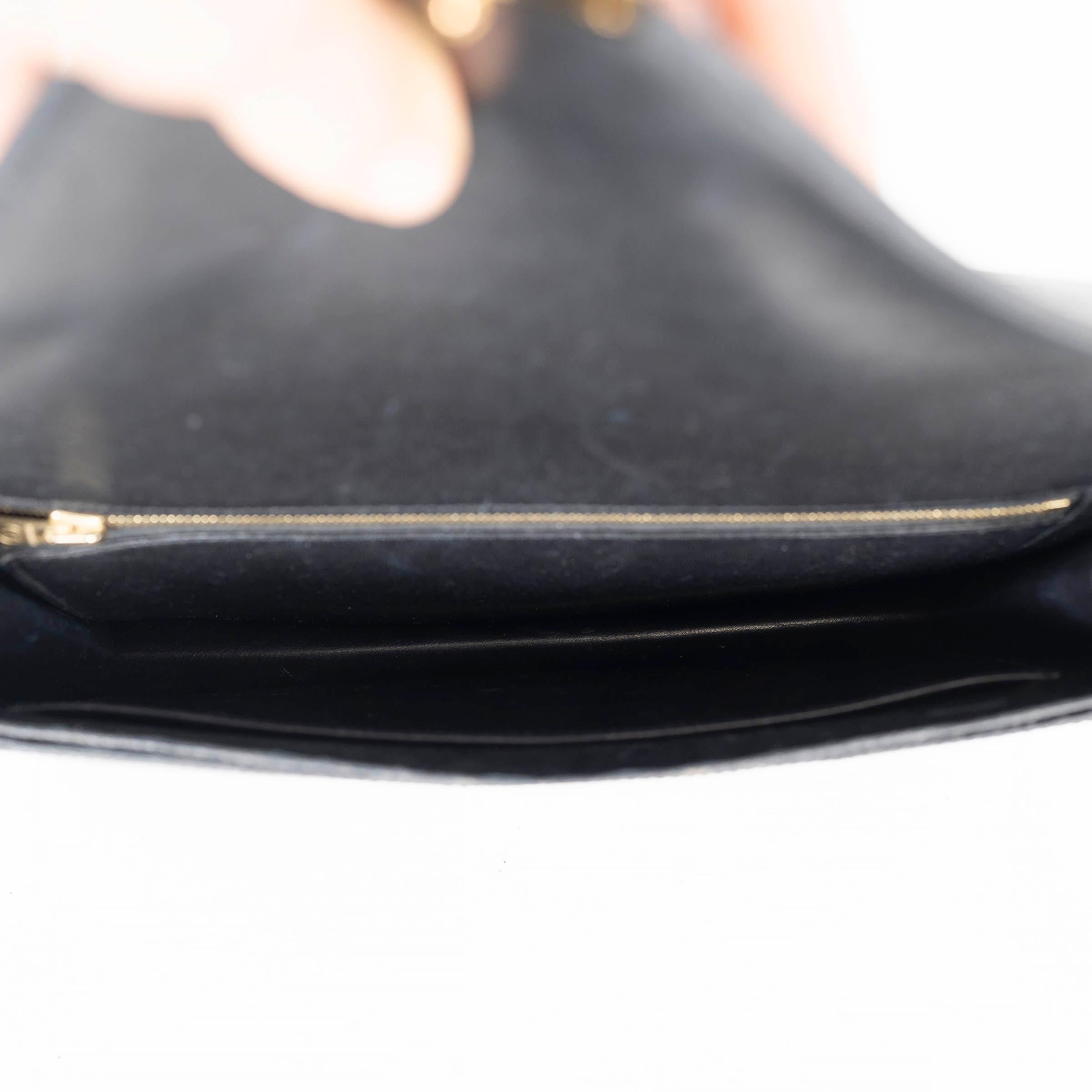 HERMES noir LYDIE LIZARD Pochette Sac à bandoulière Pour femmes en vente