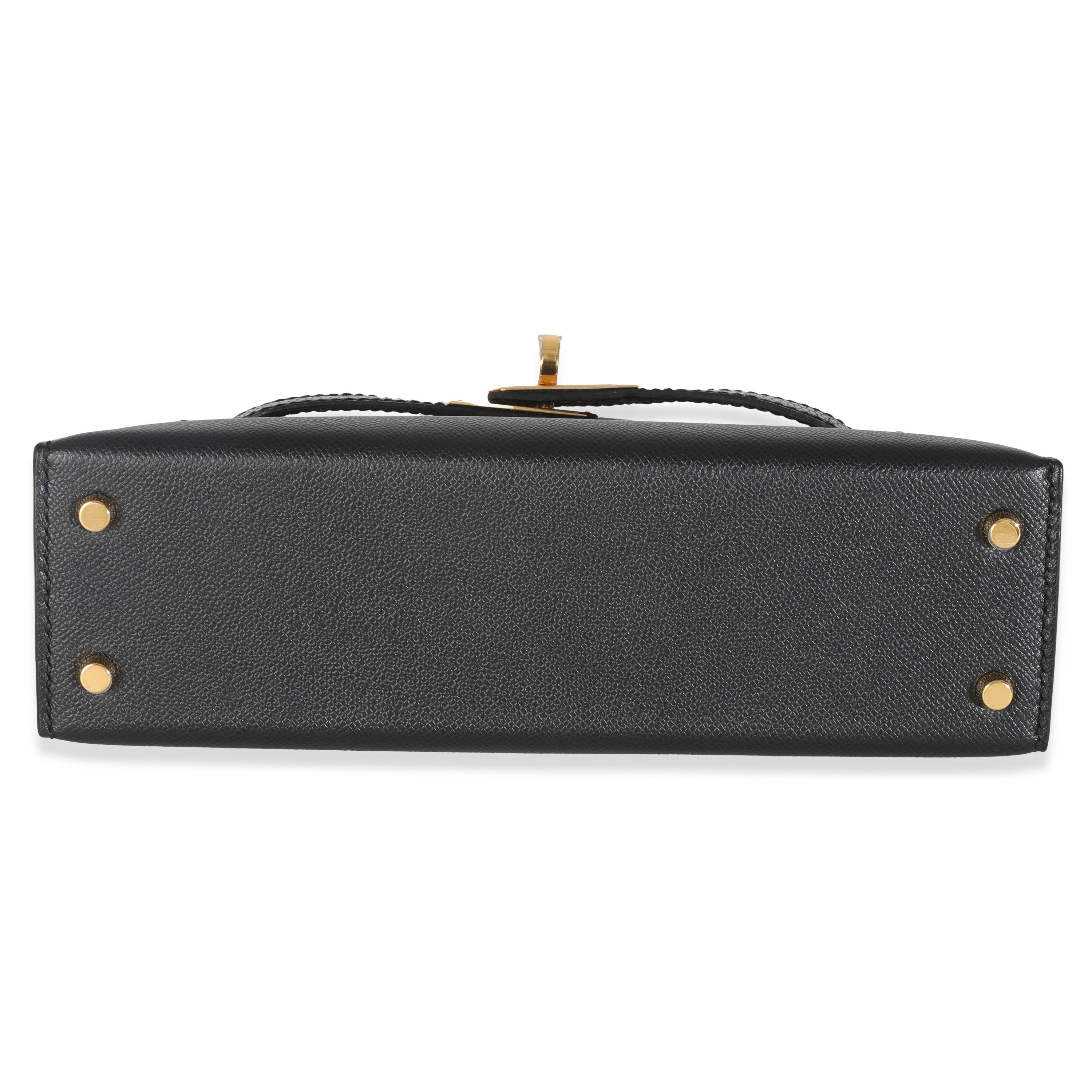Hermès Negro Madame Lagarto Tacto Mini Kelly 20 II GHW en venta 2