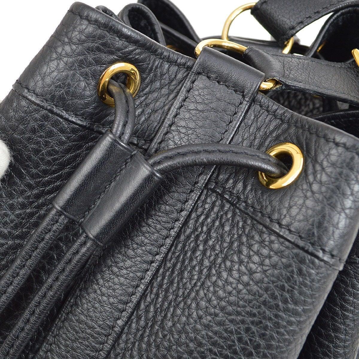 Nero HERMES Black Market GM Borsa a tracolla a secchiello in pelle Togo con hardware dorato in vendita