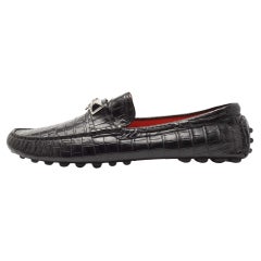 Hermes Black Matt Crocodile Niloticus Irving Loafers Size 45