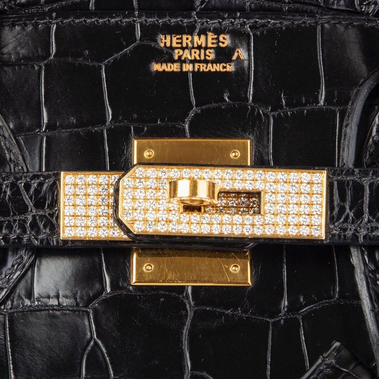 Hermes Birkin 35 matte crocodile Porosus bag For Sale at 1stDibs