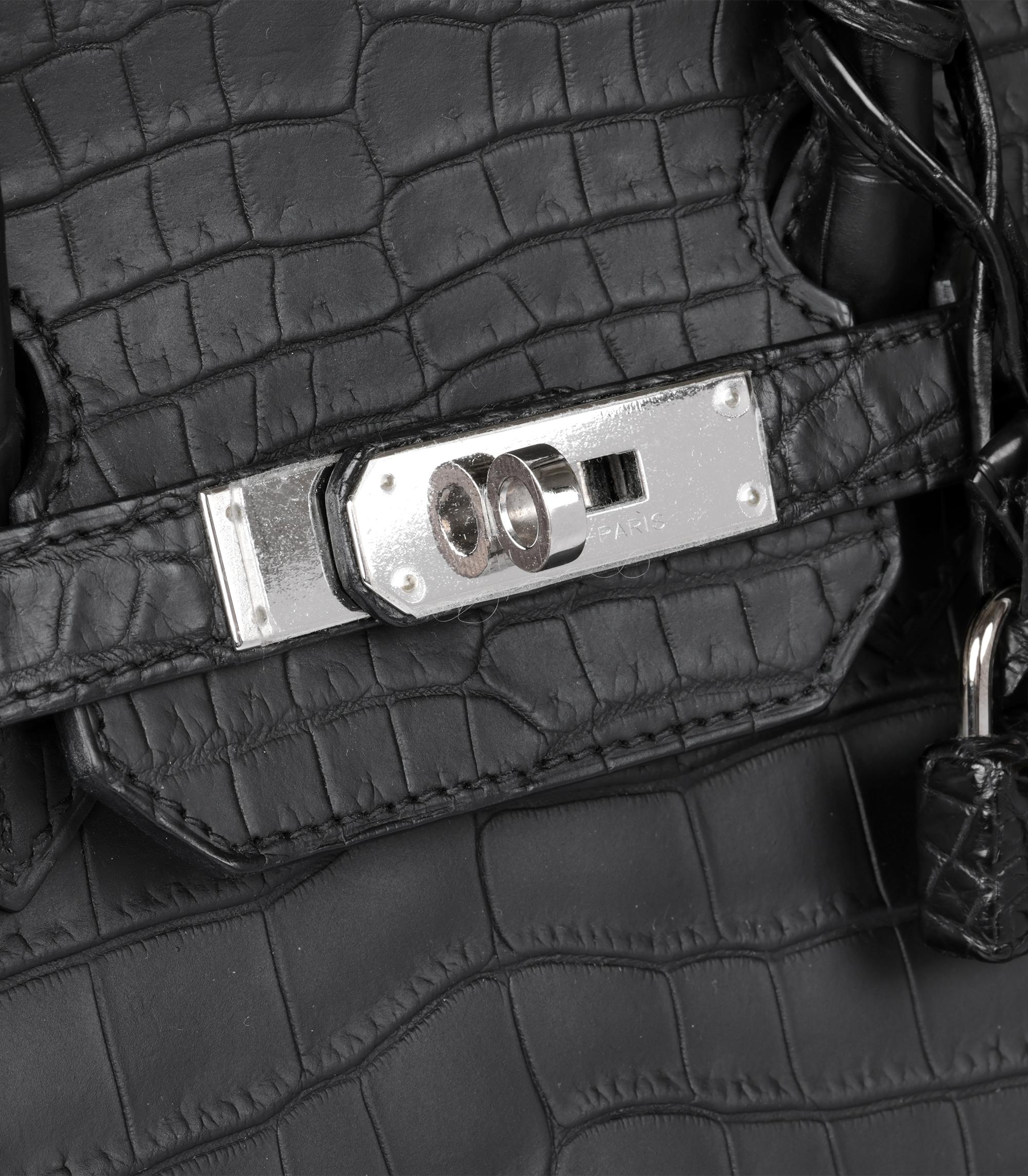 Women's Hermès Black Matte Niloticus Crocodile Leather Birkin 35cm