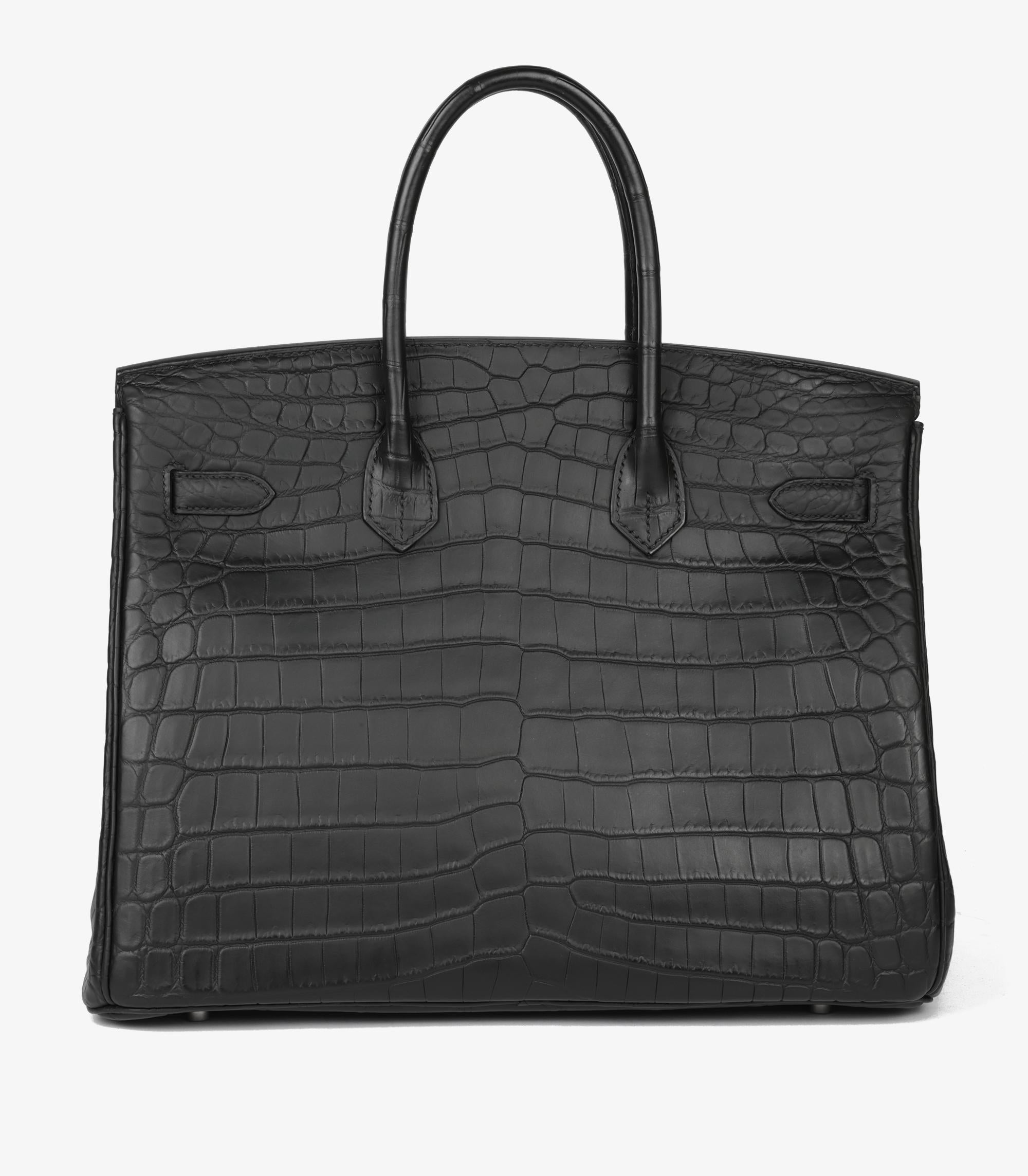 Hermès Black Matte Niloticus Crocodile Leather Birkin 35cm 2