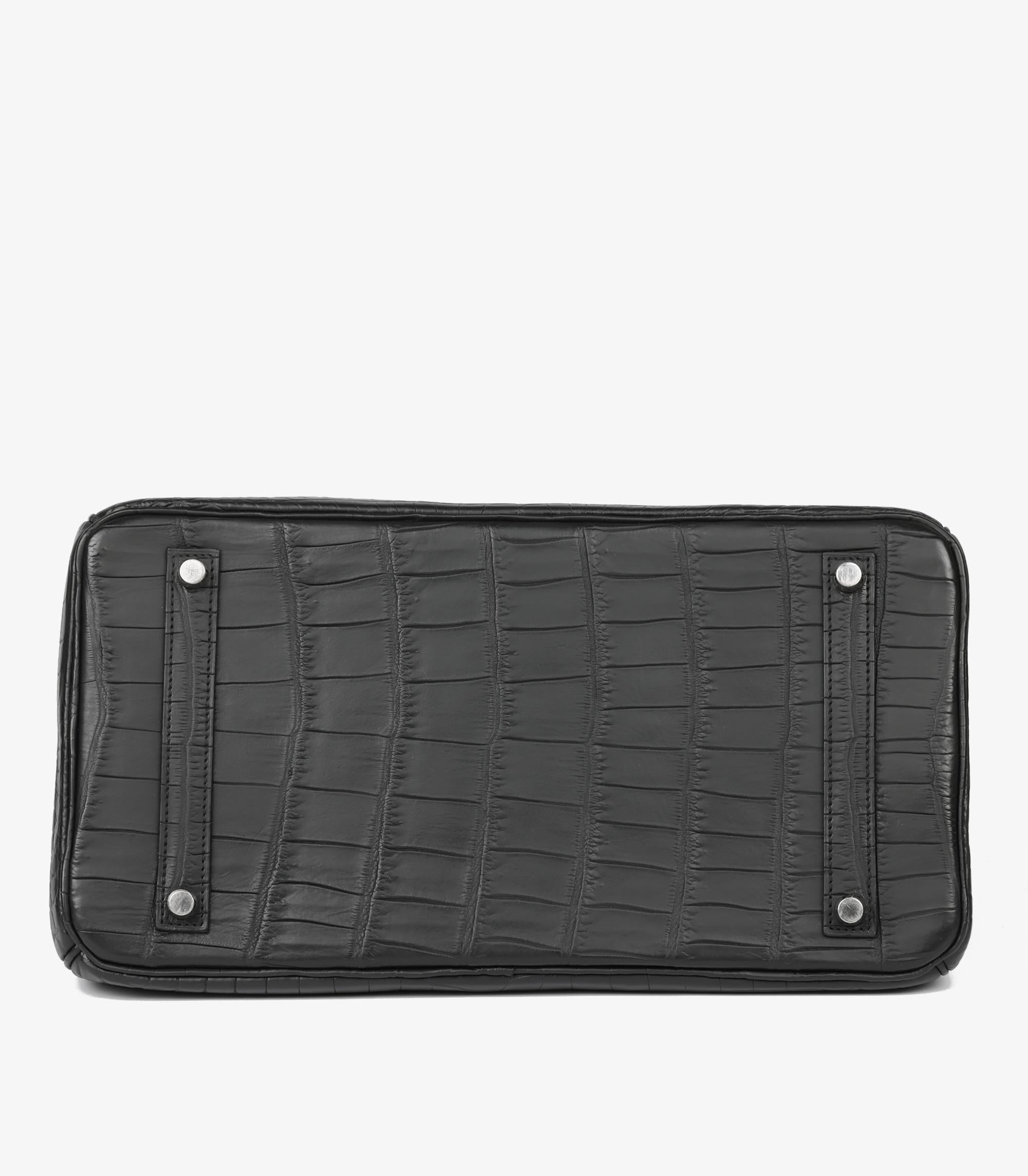 Hermès Black Matte Niloticus Crocodile Leather Birkin 35cm 4