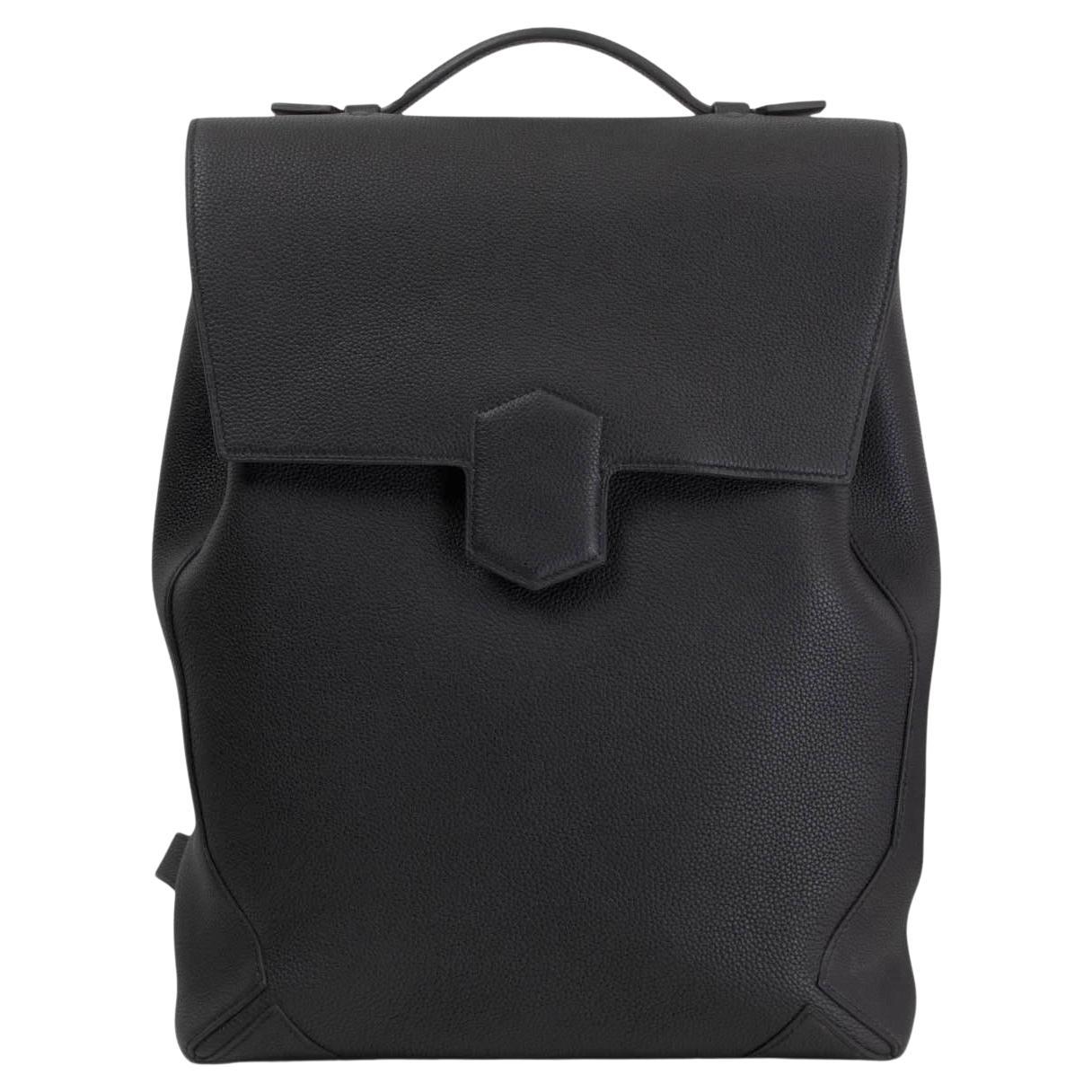 HERMES black Maurice leather FLASH Backpack Bag For Sale