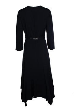Hermes, black maxi dress with belt