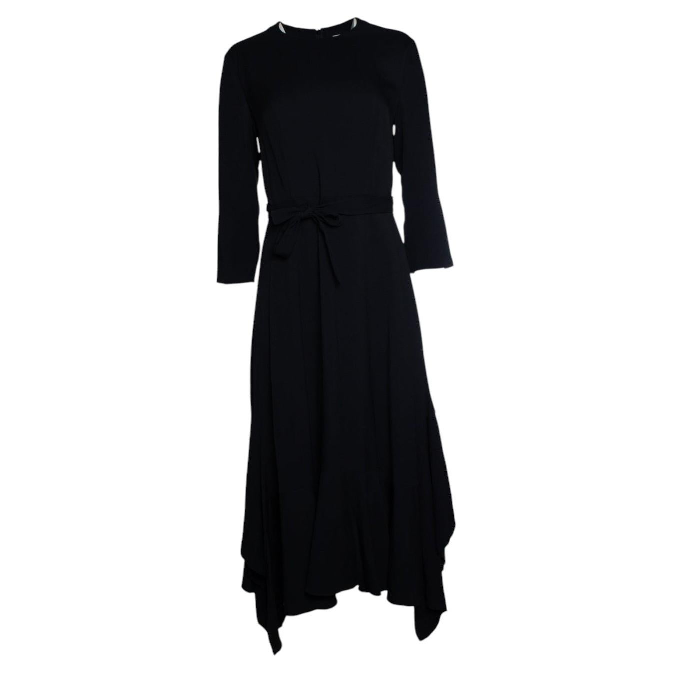 Hermes, black maxi dress with belt For Sale