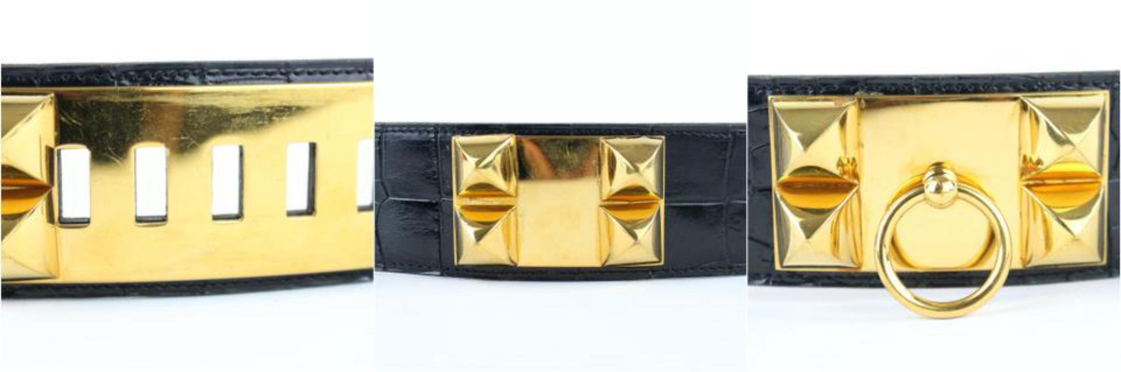 Hermès Black Medor 50mm Collier De Chien 222334 Belt For Sale 5