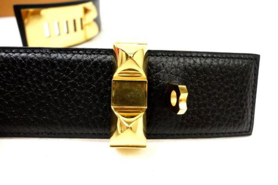 Women's or Men's Hermès Black Medor Collier De Chien Cdc 223625 Belt For Sale