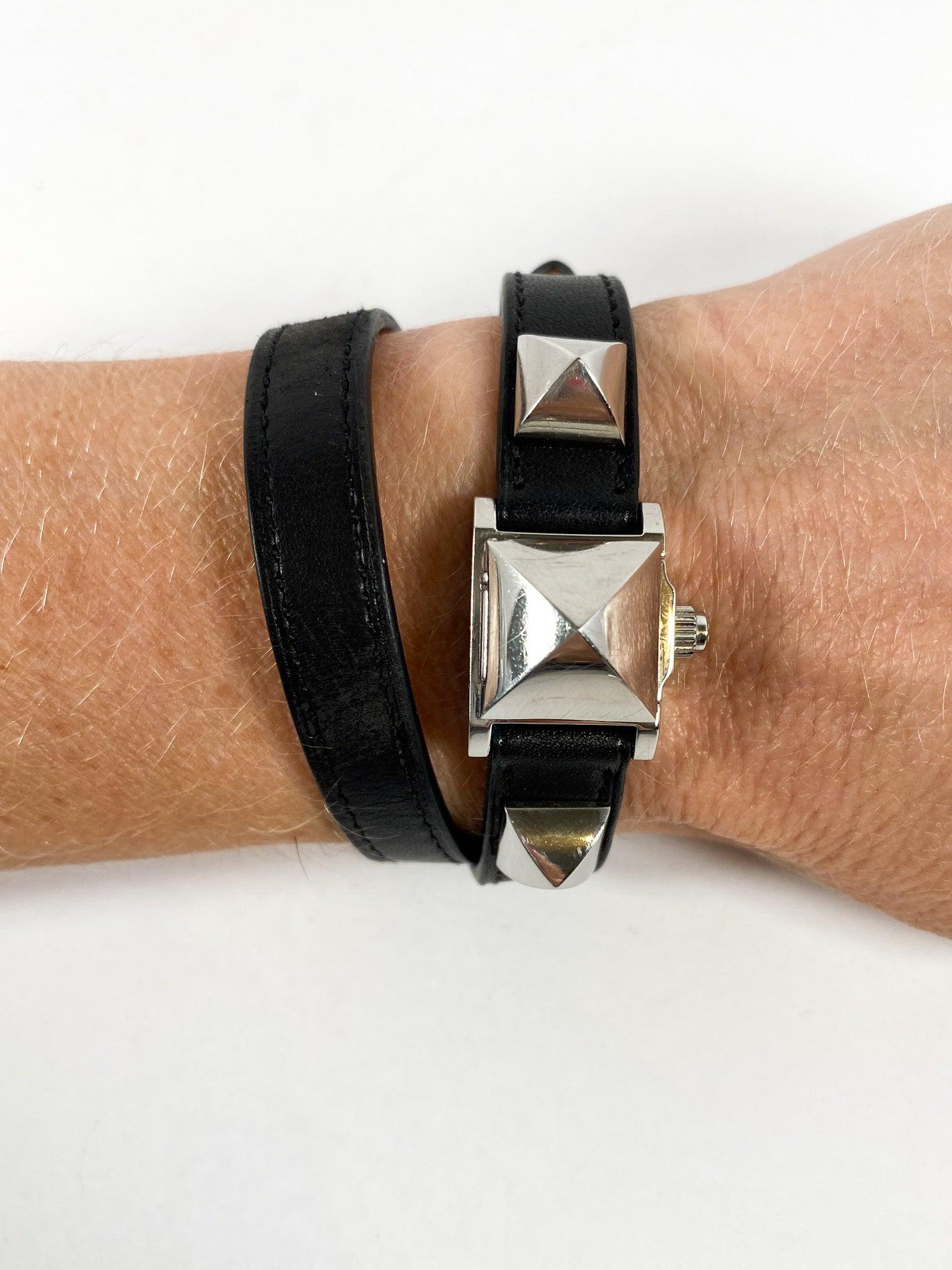 Hermès Black Medor Watch with Extra Band 3