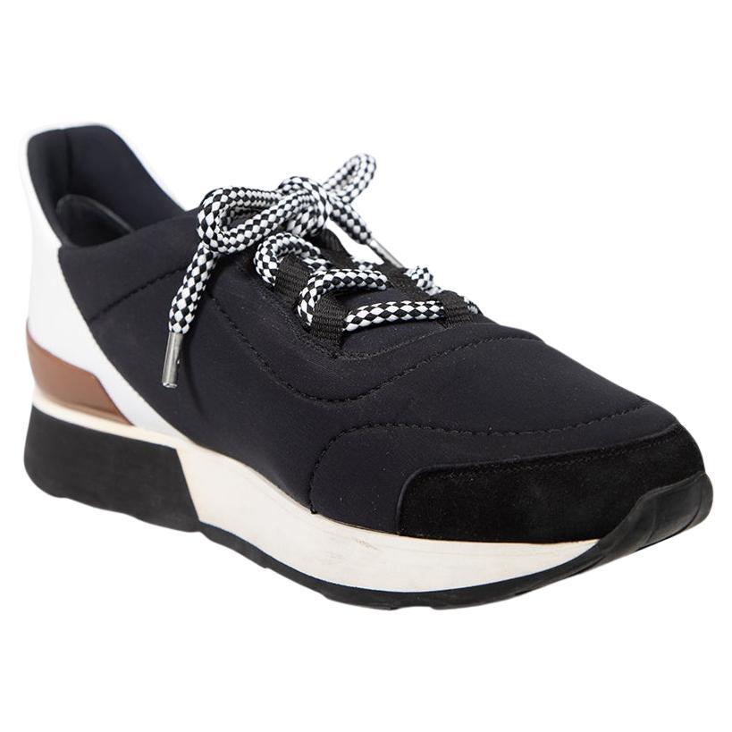 Baskets Miles en cuir et maille noires Hermès Taille IT 39.5
