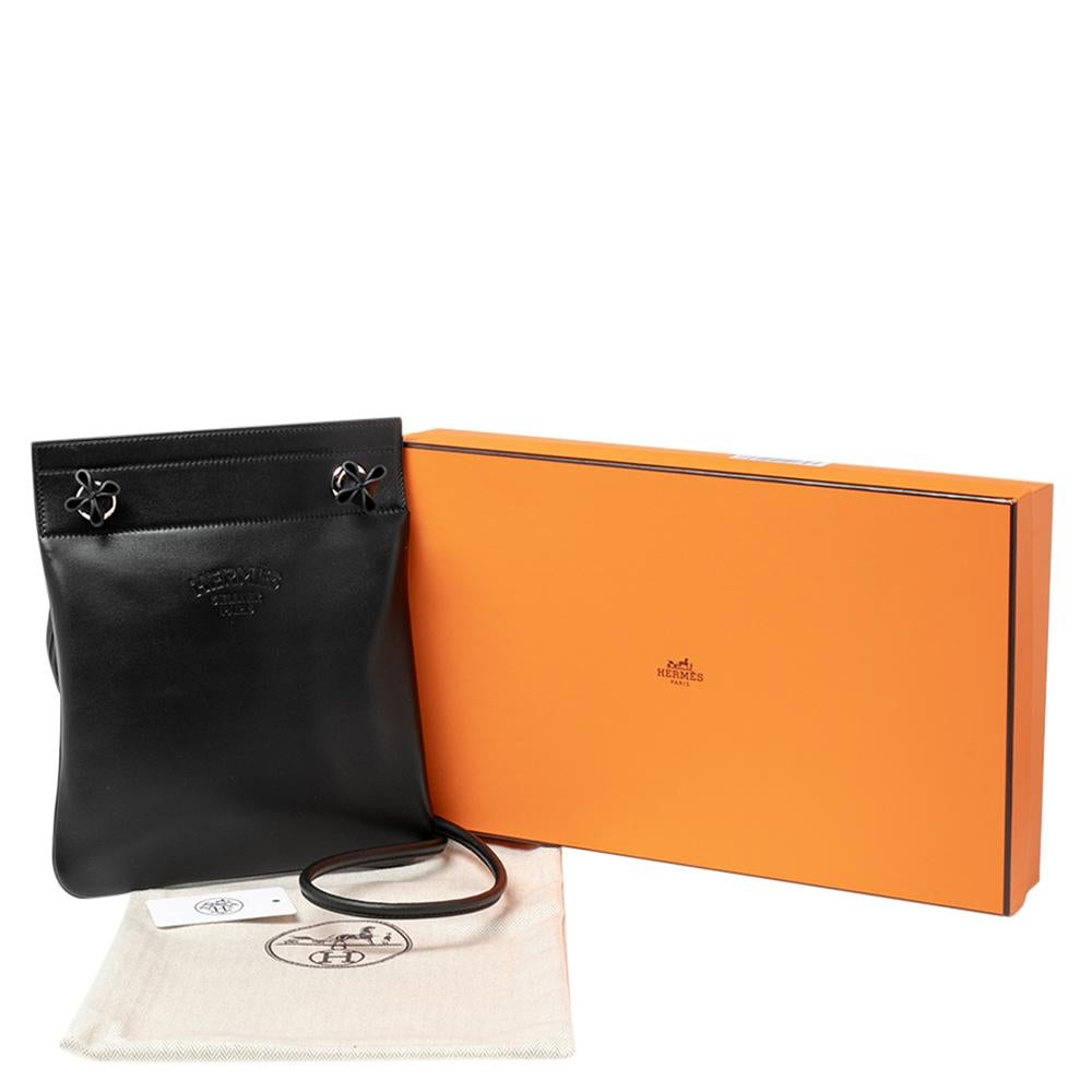 Hermes Black Milo and Swift Leather Aline Mini Bag 5