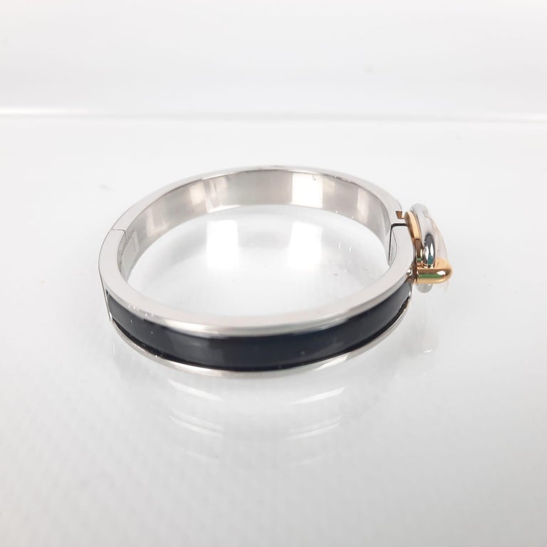 Hermes Black Mini Clic Chaine d’Ancre bracelet For Sale at 1stDibs