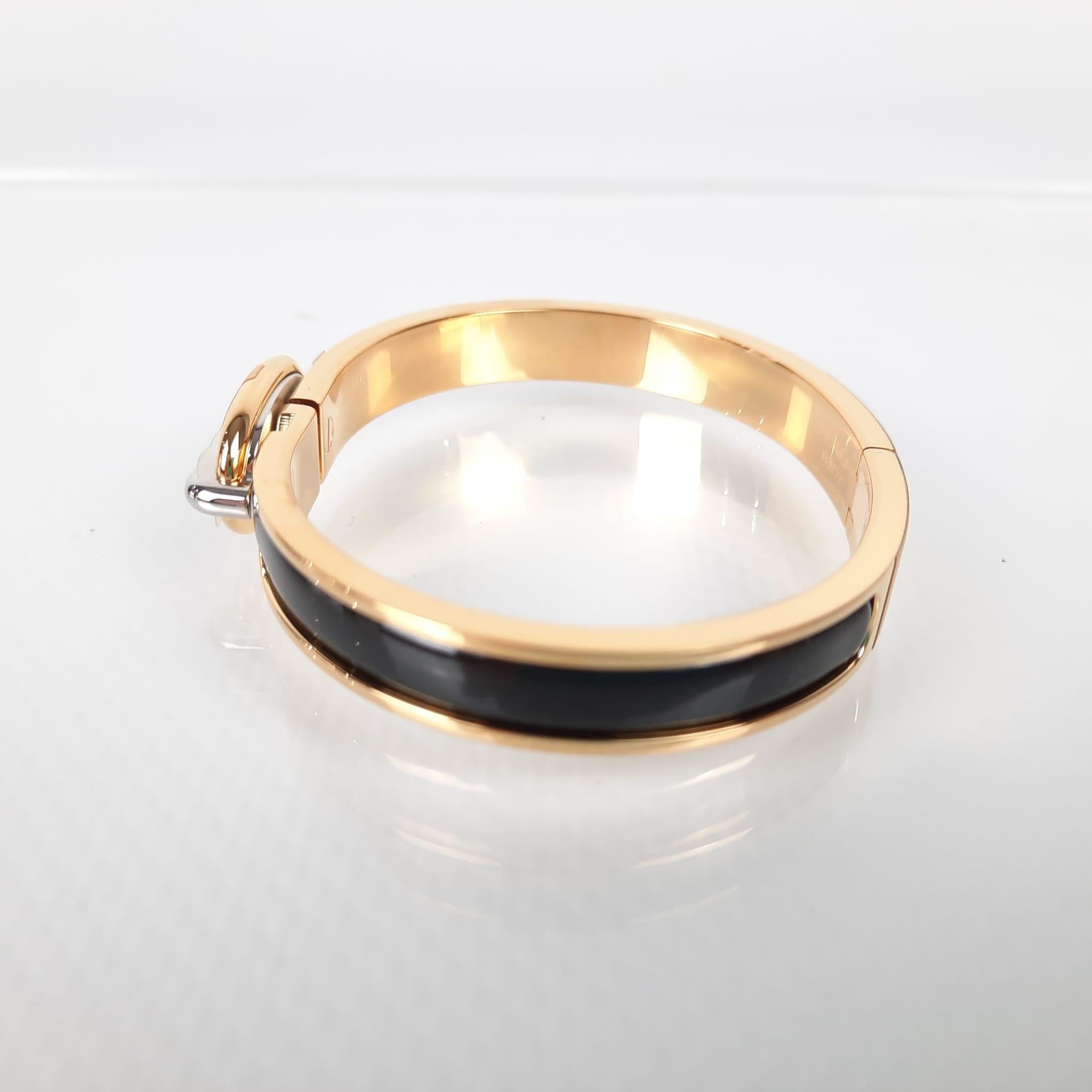 Bracelet Hermes Mini Clic Chaine d'Ancre Noir Taille PM Neuf - En vente à Nicosia, CY