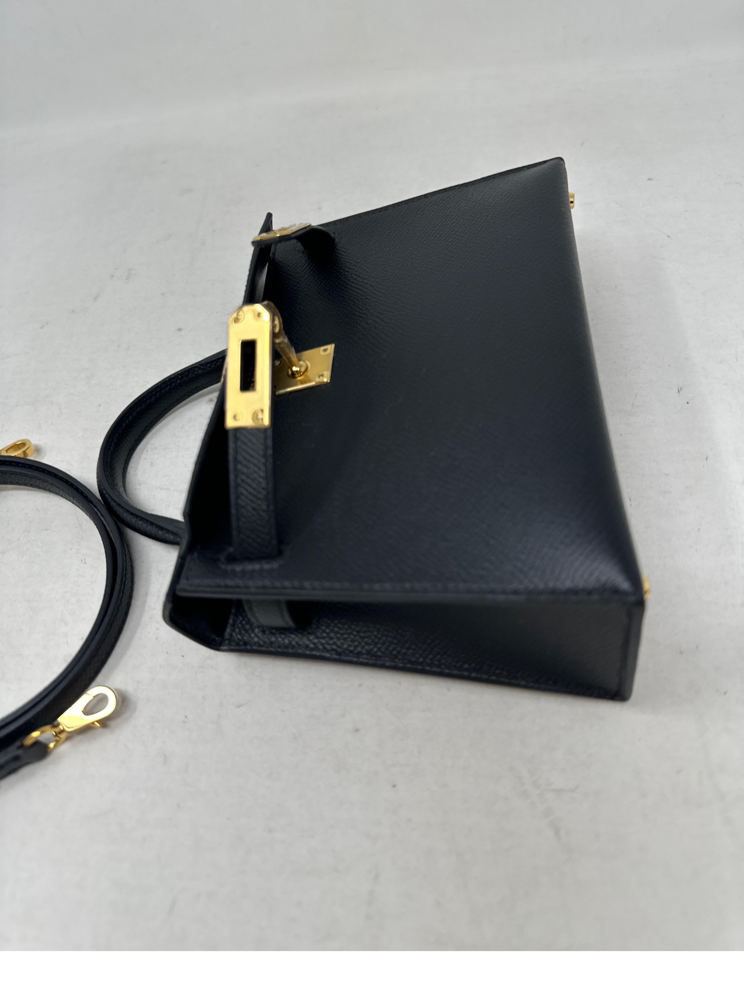 Hermes Black Mini Kelly Bag  4