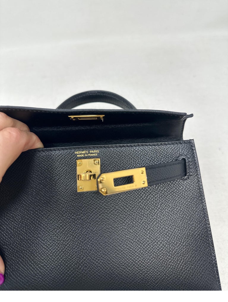 Hermes Black Mini Kelly Bag For Sale at 1stDibs