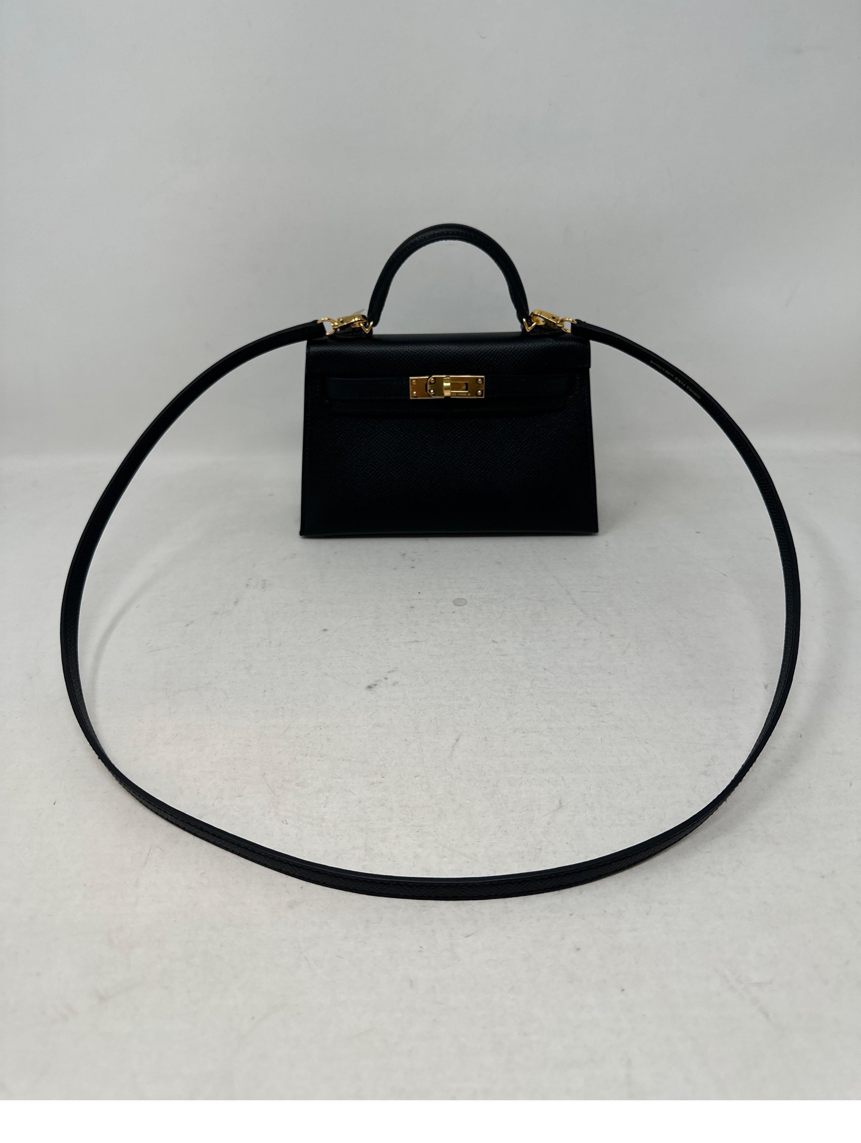 Hermes Black Mini Kelly Bag  8