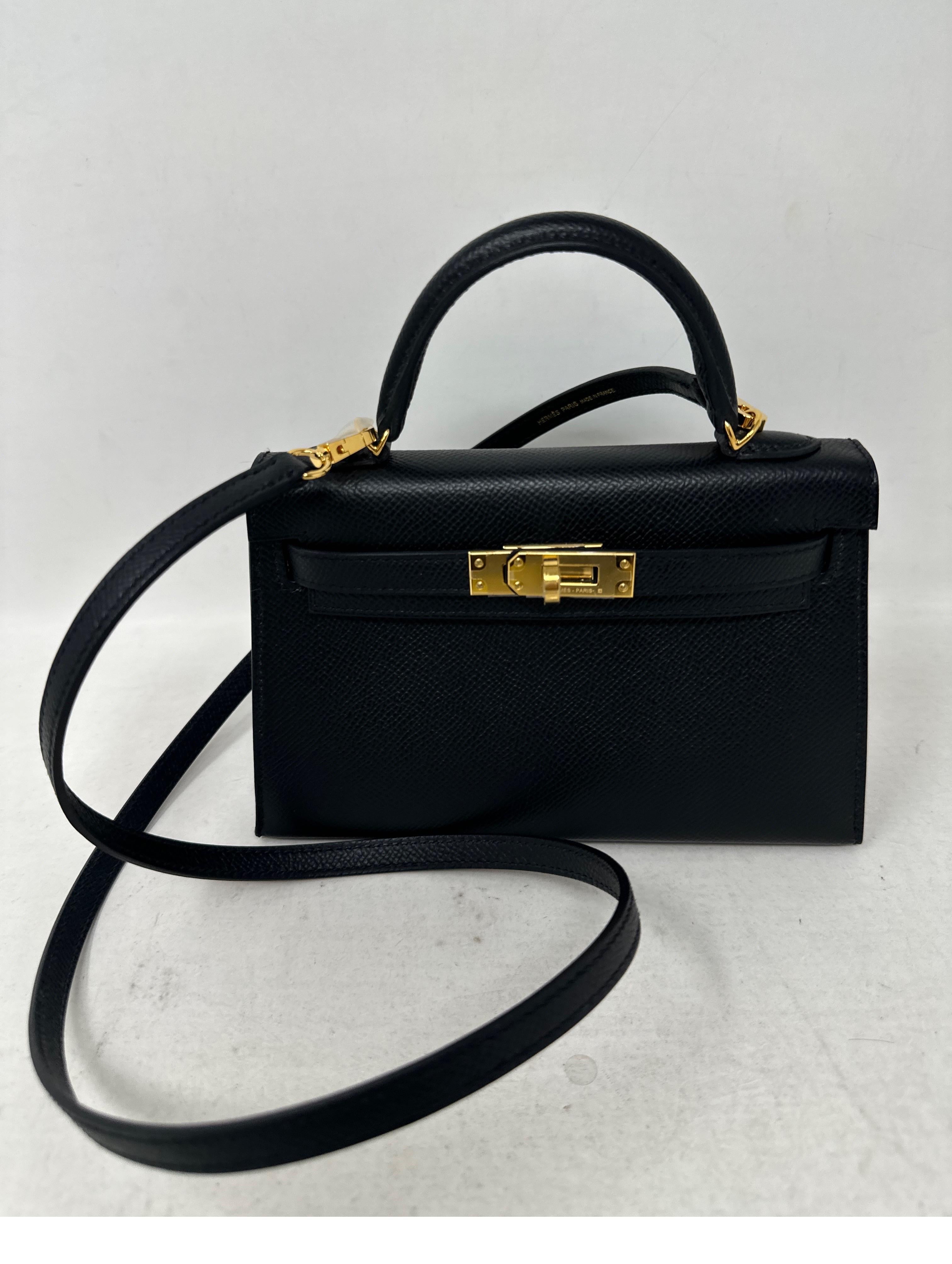 Hermes Black Mini Kelly Bag  9