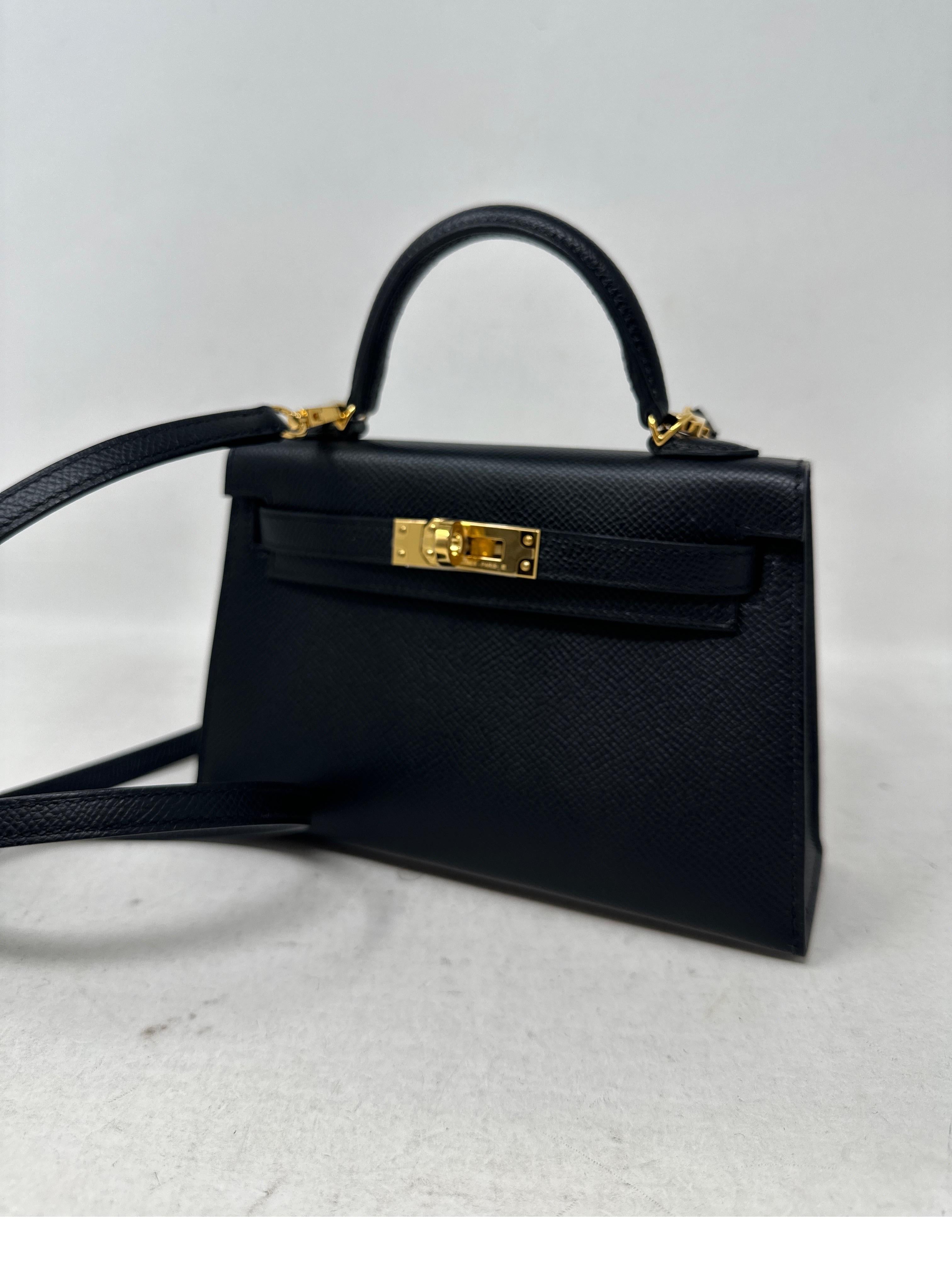 Hermes Black Mini Kelly Bag  10