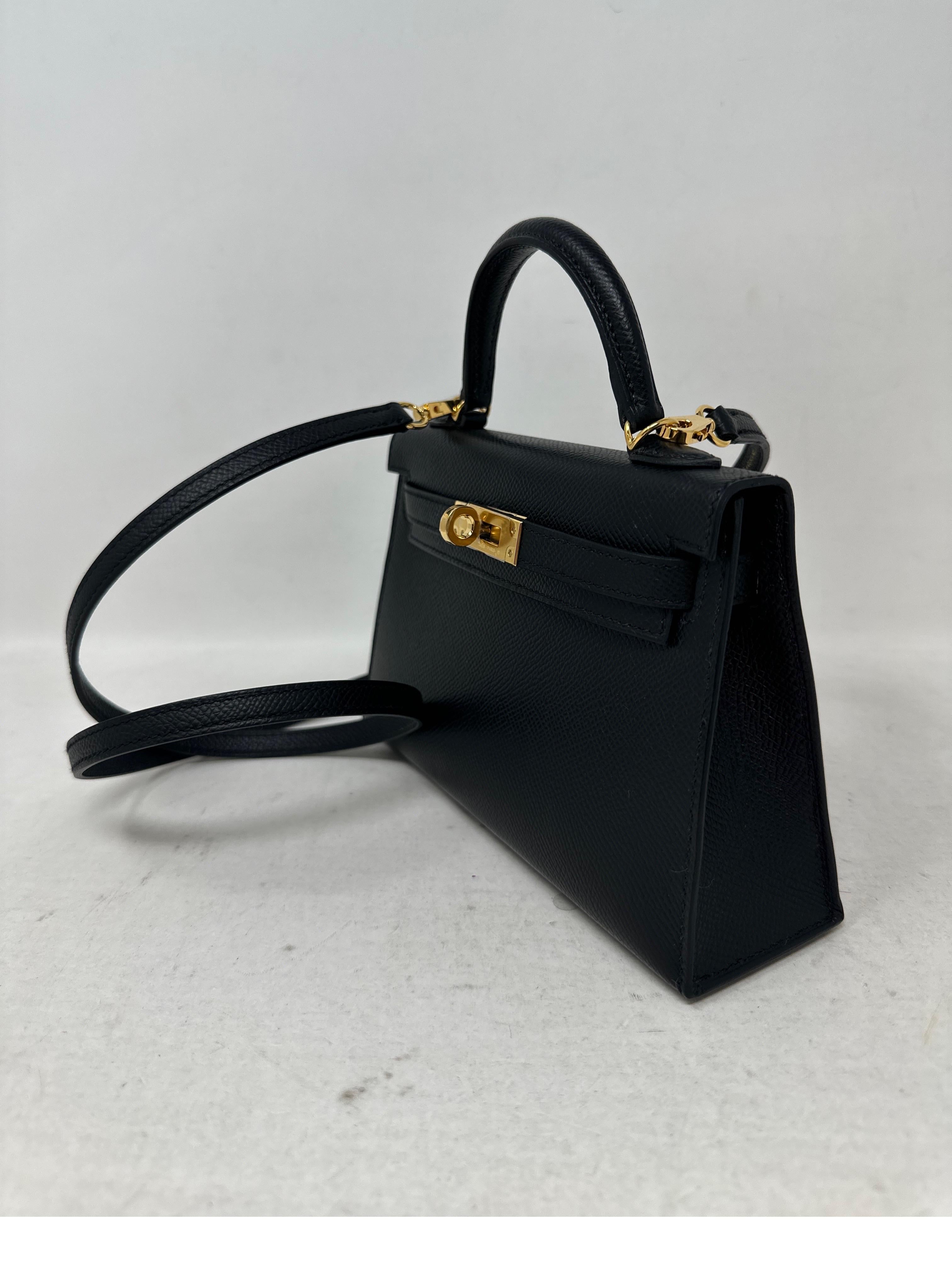 Hermes Black Mini Kelly Bag  11