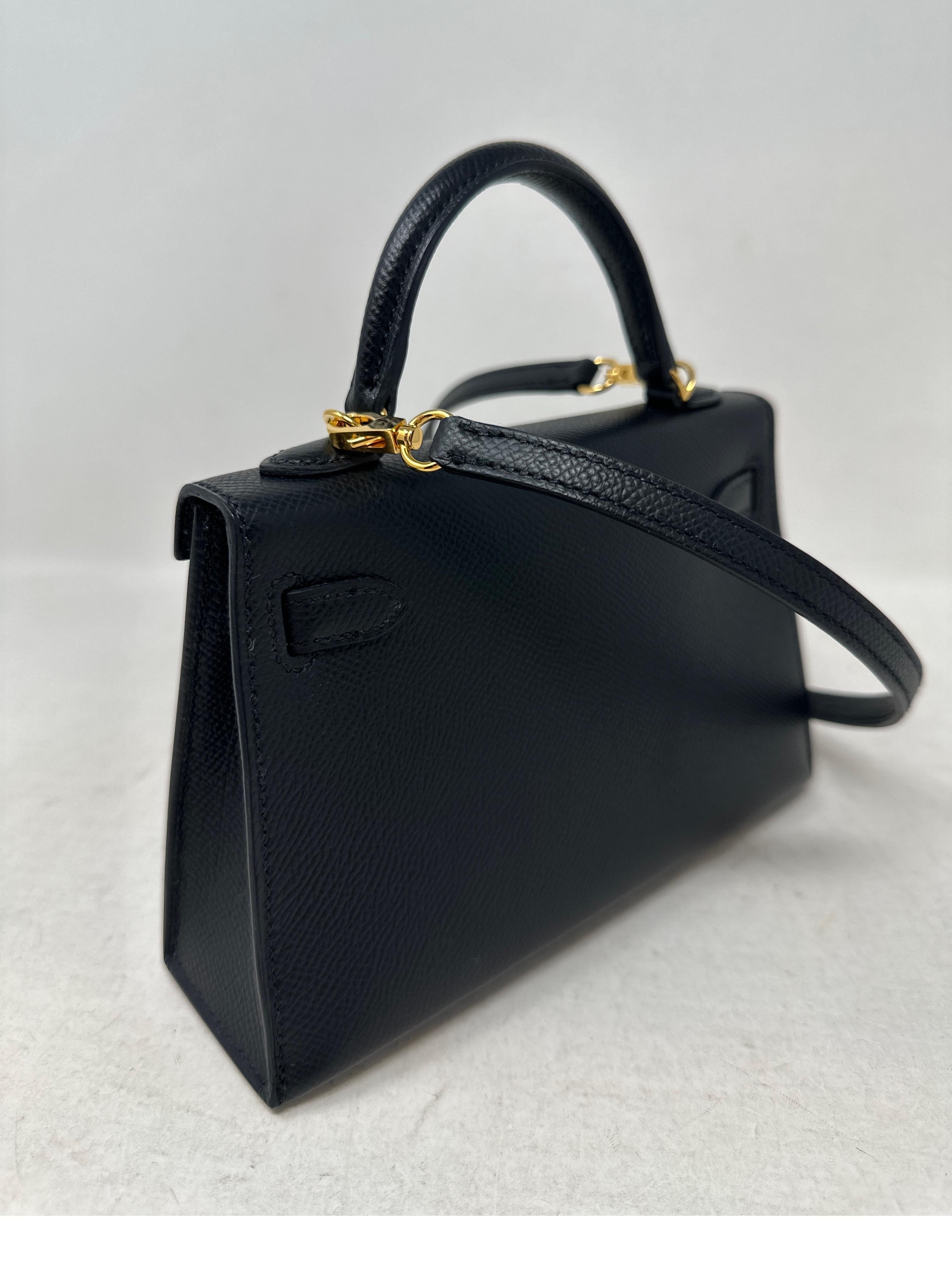 Hermes Black Mini Kelly Bag  12